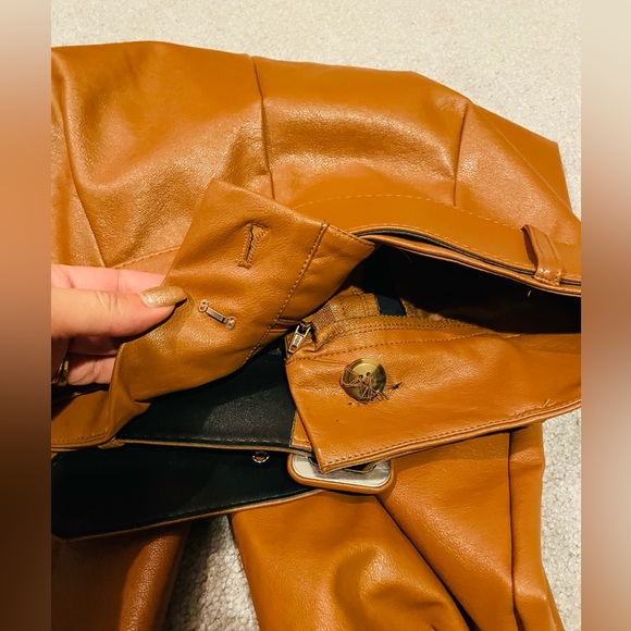 Elli White Vegan Leather Pant Sz M - Picture 3 of 4